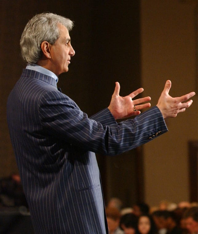 Pastor Benny Hinn teaching Bible course at the Benny Hinn Institute